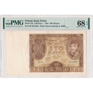 100 złotych 1934 - Ser.C.B. - PMG 68 EPQ