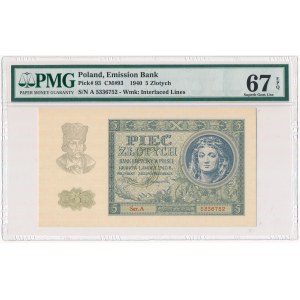 5 złotych 1940 - A - PMG 67 EPQ