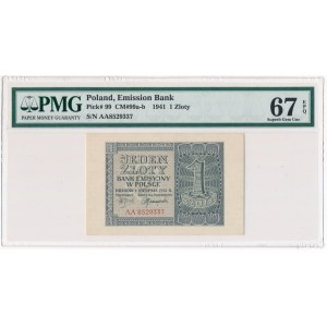 1 złoty 1941 - AA - PMG 67 EPQ