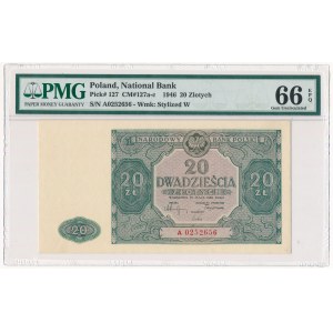 20 złotych 1946 - A - PMG 66 EPQ