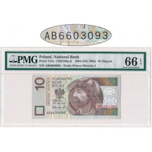 10 złotych 1994 - AB - PMG 66 EPQ - rzadka