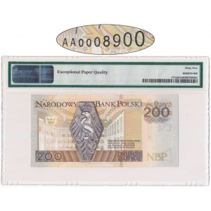 200 złotych 1994 - AA 0008900 - PMG 65 EPQ - niski numer