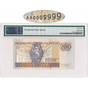 200 złotych 1994 - AA 0009999 - PMG 64 EPQ - niski, piękny numer