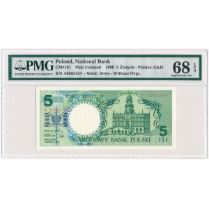 5 złotych 1990 - A - PMG 68 EPQ