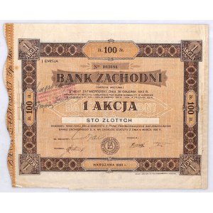 Bank Zachodni S.A. akcja na 100 zł, em. I