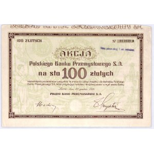 Polski Bank Przemysłowy S.A. akcja na 100 zł, 1926
