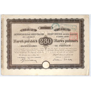 Ziemski Bank Kredytowy akcja na 280 mkp, 15.02.1921