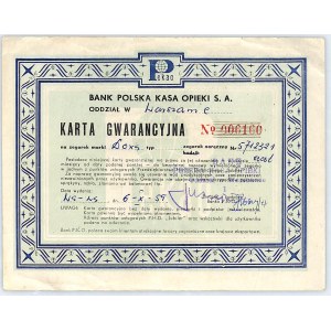 Bank Polska Kasa Opieki S.A., karta gwarancyjna 1959 r.