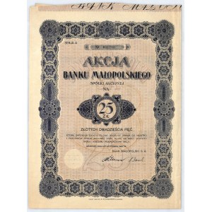 Bank Małopolski S.A. akcja na 25 zł, s. A, 27.11.1927