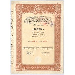 Bank Polski S.A. 10 akcji po 100 zł, 1934