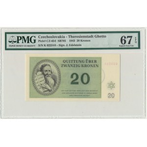 Czechosłowacja, Getto Terezin, 20 koron 1943 - PMG 67 EPQ