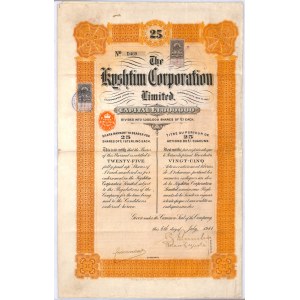 Kyshtim Corporation Limited, 25 akcji x 1 funt, 1911