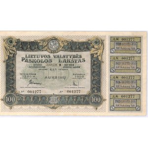 4,8% litewska pożyczka państwowa, Kowno 1921, 100 sztuk złota