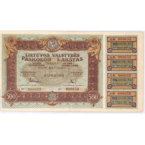 4,8% litewska pożyczka państwowa, Kowno 1921, 500 sztuk złota