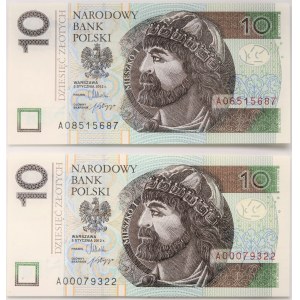 10 złotych 2012 - AO - nielakierowany i lakierowany (2szt)