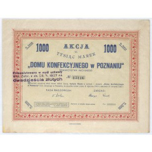 1000 marek domu konfekcyjnego w Poznaniu, VI Em. 1927