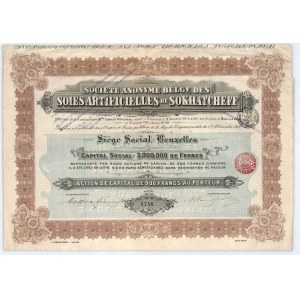 Belgia, Societe Anonyme Belge des Soies Artificielles de Sokhatcheff, 500 franków 1912