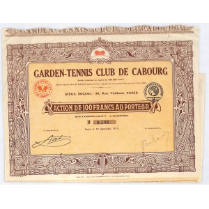Francja, Garden-Tennis Club de Caburg, 100 franków 1919