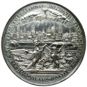 August III Sas, Medal Gdańsk, 300-lecie przyłączenia Prus do Polski 1754 - jednostronna kopia