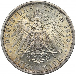 Germany, Prussia, William II, 3 mark Berlin 1913 A