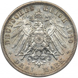 Niemcy, Królestwo Prus, Wilhelm II, 3 marki Berlin 1910 A