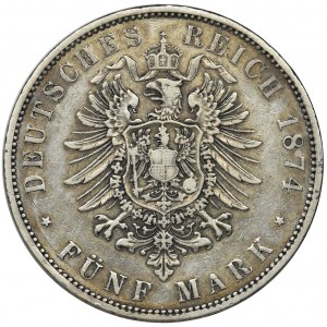 Germany, Kingdom of Prussia, Wilhelm I, 5 mark Berlin 1874 A