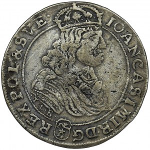 Jan II Kazimierz, Ort Bydgoszcz 1668 TLB - odmiana z herbem Ślepowron
