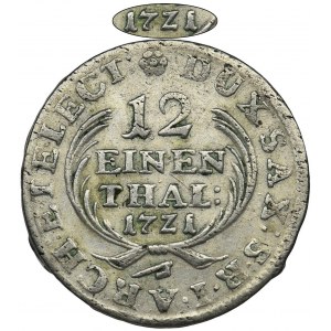Augustus II the Strong, 1/12 Thaler Dresden 1721 IGS - RARE