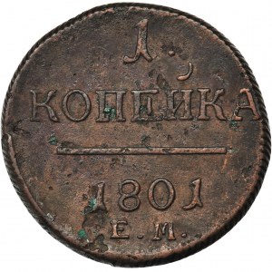 Rosja, Paweł I, 1 Kopiejka Jekaterinburg 1801 EM