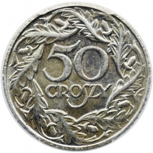 Generalna Gubernia, 50 groszy 1938 - PCGS MS65 - WZÓR - ŻELAZO - RZADKOŚĆ w tym stanie