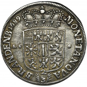 Niemcy, Brandenburgia-Prusy, Fryderyk III, Gulden (2/3 talara) Berlin 1689 LC-S