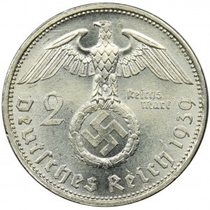 Germany, 3rd Reich, 2 mark Berlin 1939 A - Hindenburg