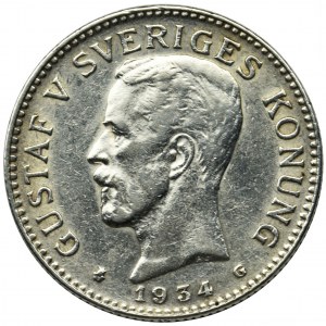 Sweden, Gustav V, 2 Krone Stockholm 1934