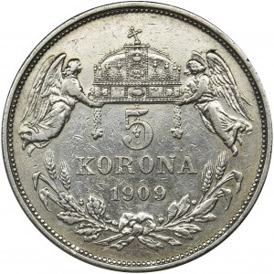 Hungary, Franz Joseph I, 5 Korona Kremnitz 1909 KB