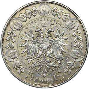 Austria, Franz Joseph I, 5 Korona Wien 1909 - Marshall type
