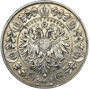 Austria, Franz Joseph I, 5 Korona Wien 1907