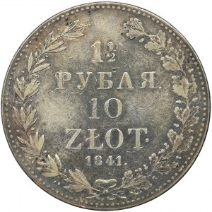 1 1/2 rubla = 10 złotych Warszawa 1841 MW - RZADKI