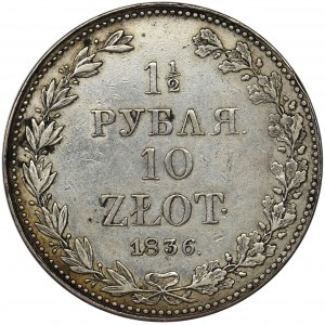 1 1/2 rubla = 10 złotych Warszawa 1836 MW - duża data