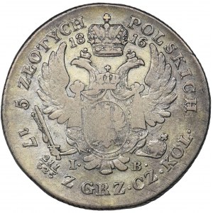 Kingdom of Poland, 5 zloty Warsaw 1816 IB - RARE