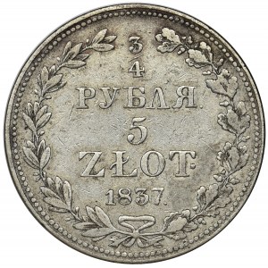 3/4 rubla = 5 złotych Warszawa 1837 MW