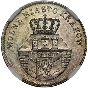 Wolne Miasto Kraków, 1 złoty 1835 - NGC MS62 PL - jak lustrzanka - RZADKOŚĆ