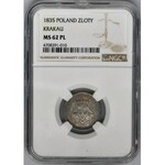 Wolne Miasto Kraków, 1 złoty 1835 - NGC MS62 PL - jak lustrzanka - RZADKOŚĆ