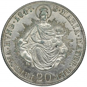 Austria, Ferdinand V, 20 Kreuzer Kremnitz 1847 B