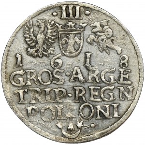 Sigismund III Vasa, 3 Groschen Krakau 1618 - SIGIS