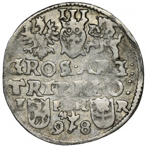 Zygmunt III Waza, Trojak Poznań 1598 - kwiatek - RZADSZY