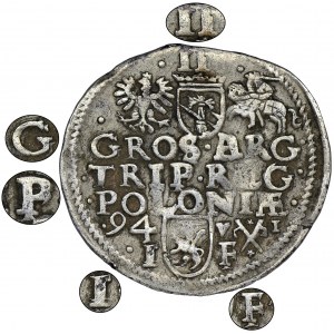 Zygmunt III Waza, Trojak Poznań 1594 - podwójne litery, brak I