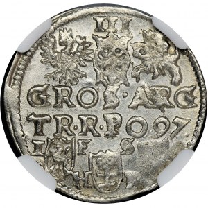 Sigismund III Vasa, 3 Groschen Bromberg 1597 - NGC MS63