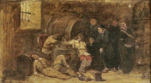 Kazimierz POCHWALSKI (1855-1940), Po nadmiernej degustacji wina, lata 90. XIX w.
