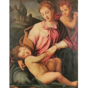 Malarz nieokreślony, XX w., Madonna z Dzieciątkiem w typie manierystycznym