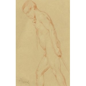 Kasper ŻELECHOWSKI (1863-1942), Akt mężczyzny ciągnącego linę
